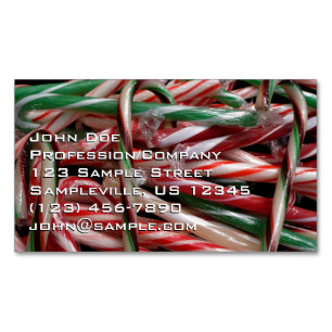 Chocolade Mint Candy Canes Vakantie Feestelijk Magnetisch Visitekaartje