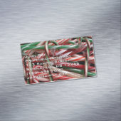 Chocolade Mint Candy Canes Vakantie Feestelijk Magnetisch Visitekaartje (Voorbeeld)