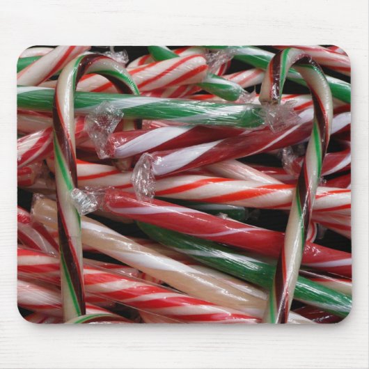 Chocolade Mint Candy Canes Vakantie Feestelijk Muismat (Voorkant)