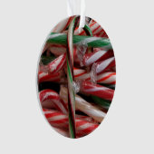 Chocolade Mint Candy Canes Vakantie Feestelijk Ornament (voorkant)