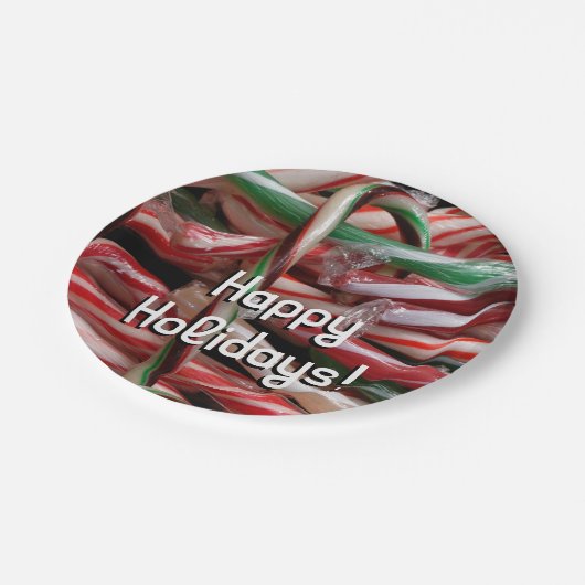 Chocolade Mint Candy Canes Vakantie Feestelijk Papieren Bordje (Gekanteld)