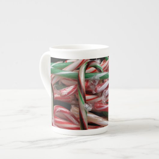 Chocolade Mint Candy Canes Vakantie Feestelijk Porselein Kop (Links)