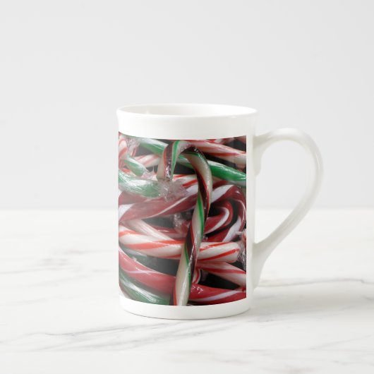 Chocolade Mint Candy Canes Vakantie Feestelijk Porselein Kop (Rechts)