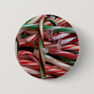 Chocolade Mint Candy Canes Vakantie Feestelijk Ronde Button 5,7 Cm