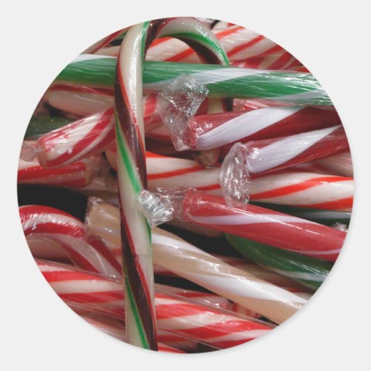 Chocolade Mint Candy Canes Vakantie Feestelijk Ronde Sticker (Voorkant)