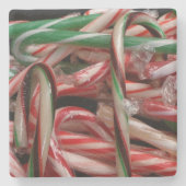 Chocolade Mint Candy Canes Vakantie Feestelijk Stenen Onderzetter (Voorkant)