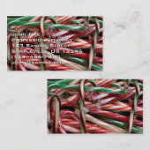 Chocolade Mint Candy Canes Vakantie Feestelijk Visitekaartje (Voorkant / Achterkant)