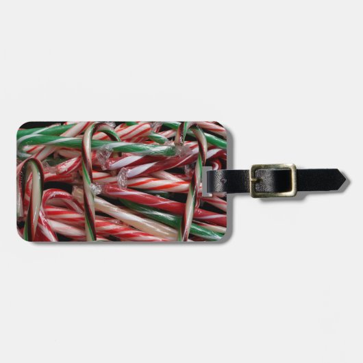 Chocolade Mint Snoepstokken Kerst Festief Bagagelabel (Voorkant horizontaal)