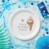 Chocolade Mocha Ice Cream Cone Verjaardag Papieren Bordje (Feest)