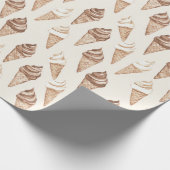 Chocolade Mocha Ice Cream Cones Verjaardag Cadeaupapier (Hoek)