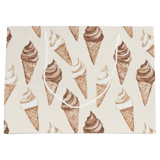 Chocolade Mocha Ice Cream Cones Verjaardag Groot Cadeauzakje (Voorkant)