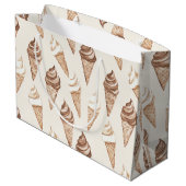 Chocolade Mocha Ice Cream Cones Verjaardag Groot Cadeauzakje (Achterkant Gekanteld)