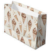 Chocolade Mocha Ice Cream Cones Verjaardag Groot Cadeauzakje (Voorkant Gekanteld)