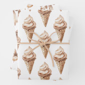 Chocolade Mocha Ice Cream Cones Verjaardag Inpakpapier Vel (In situ)