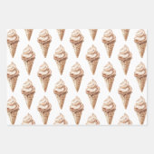 Chocolade Mocha Ice Cream Cones Verjaardag Inpakpapier Vel (Voorkant)