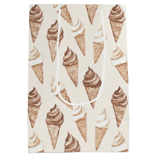 Chocolade Mocha Ice Cream Cones Verjaardag Medium Cadeauzakje (Achterkant)