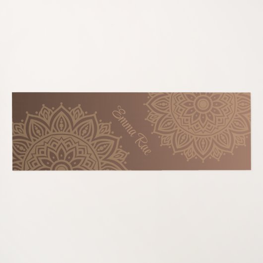 Chocolade Mocha Mandala Gradient Yogamat (Achterkant (horizontaal))