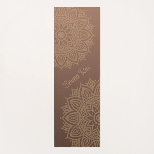 Chocolade Mocha Mandala Gradient Yogamat (Voorkant)