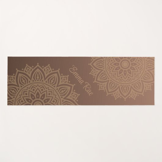 Chocolade Mocha Mandala Gradient Yogamat (Voorkant (horizontaal))