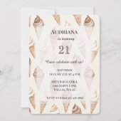 Chocolade Mocha Vanilla Ice Cream Cones Verjaardag Kaart (Voorkant)