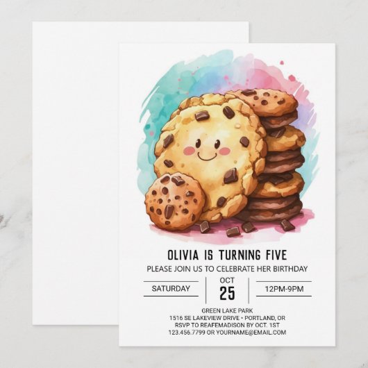 Chocolade moderne online cookies verjaardag kaart (Voorkant / Achterkant)