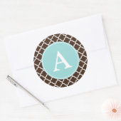 Chocolade Monogram Patroon Stickers (Envelop)