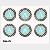 Chocolade Monogram Patroon Stickers (Vel)