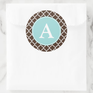 Chocolade Monogram Patroon Stickers