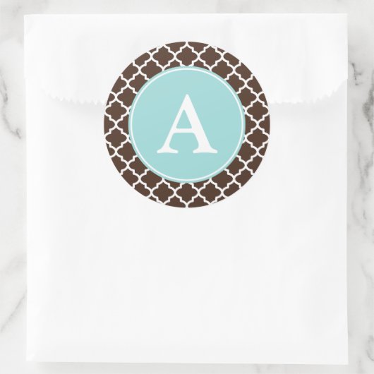 Chocolade Monogram Patroon Stickers (Tas)