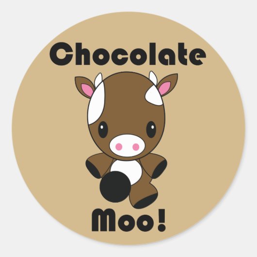 Chocolade Moo Kawaii Koe stickers (Voorkant)