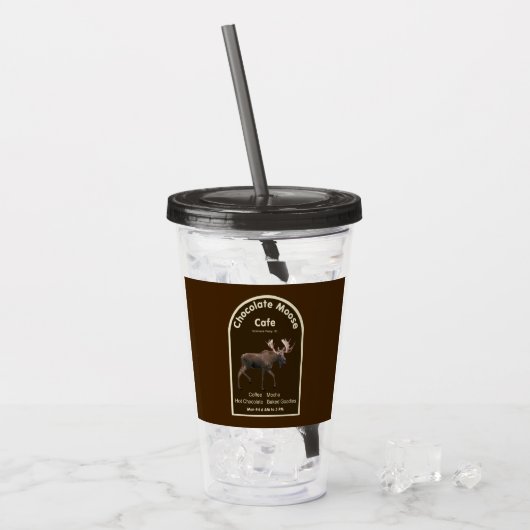 Chocolade Moose Cafe Acryl Drinkbeker (Voorkant ijs)