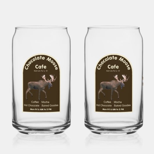Chocolade Moose Cafe Blikvorm Glas (Voorkant)