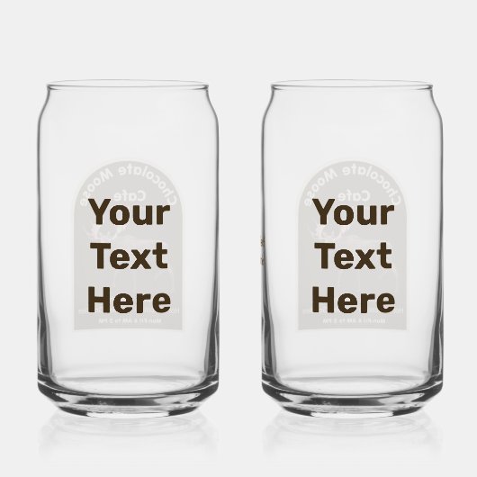 Chocolade Moose Cafe Blikvorm Glas (Achterkant)