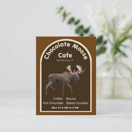 Chocolade Moose Cafe Briefkaart (Staand voorkant)