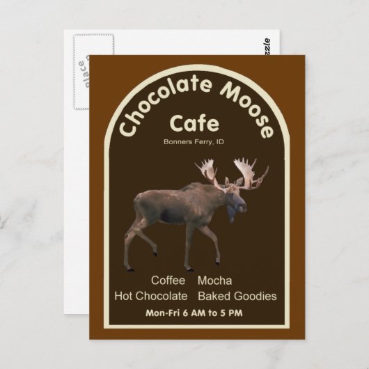 Chocolade Moose Cafe Briefkaart (Voorkant / Achterkant)