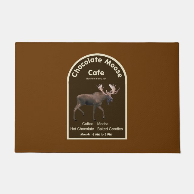Chocolade Moose Cafe Deurmat (Voorkant)