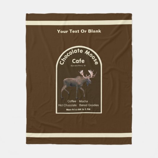Chocolade Moose Cafe Fleece Deken (Voorkant)