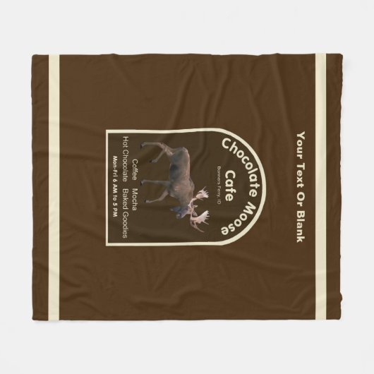 Chocolade Moose Cafe Fleece Deken (Voorkant (Horizontaal))
