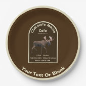 Chocolade Moose Cafe Papieren Bordje (Voorkant)