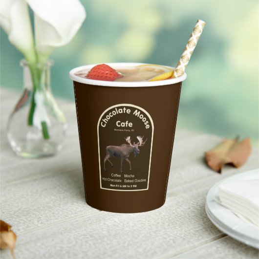 Chocolade Moose Cafe Papieren Cups Bekers (Insitu)