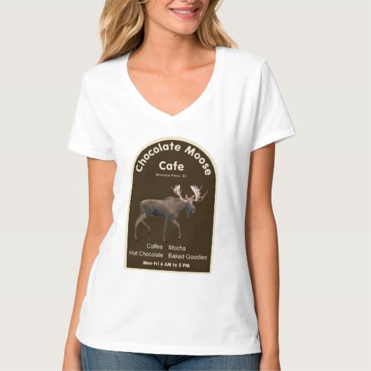 Chocolade Moose Cafe T-shirt (Voorkant)