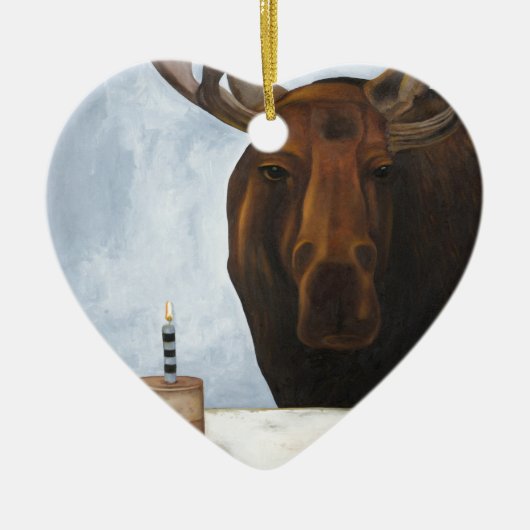 Chocolade Moose Keramisch Ornament (Voorkant)