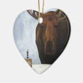 Chocolade Moose Keramisch Ornament (Links)