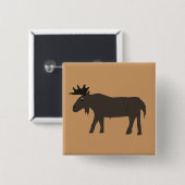 Chocolade Moose pin Vierkante Button 5,1 Cm (Voorkant /achterkant)