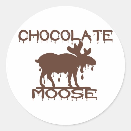 Chocolade Moose Ronde Sticker (Voorkant)