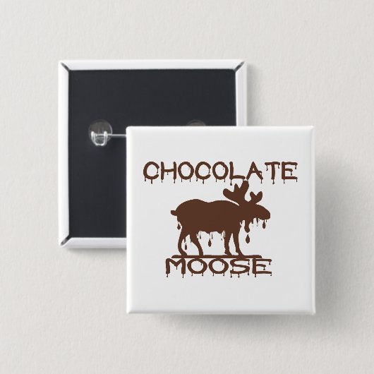 Chocolade Moose Vierkante Button 5,1 Cm (Voorkant /achterkant)