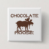 Chocolade Moose Vierkante Button 5,1 Cm (Voorkant)