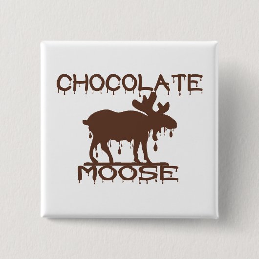 Chocolade Moose Vierkante Button 5,1 Cm (Voorkant)