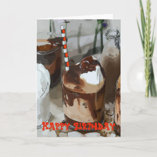 Chocolade Mout, Birthday-Kaart, bewerkt tekst Kaart
