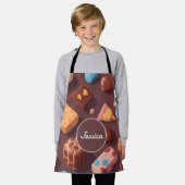 Chocolade Mozaïek Kleurrijk Gepersonaliseerd Patro Schort (Gedragen)